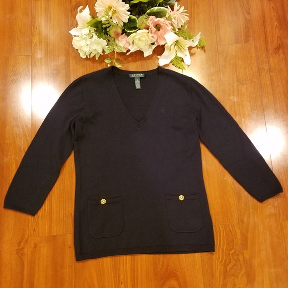 Ralph Lauren Pull Over V-neck Sweater Size Small - Picture 3 of 5